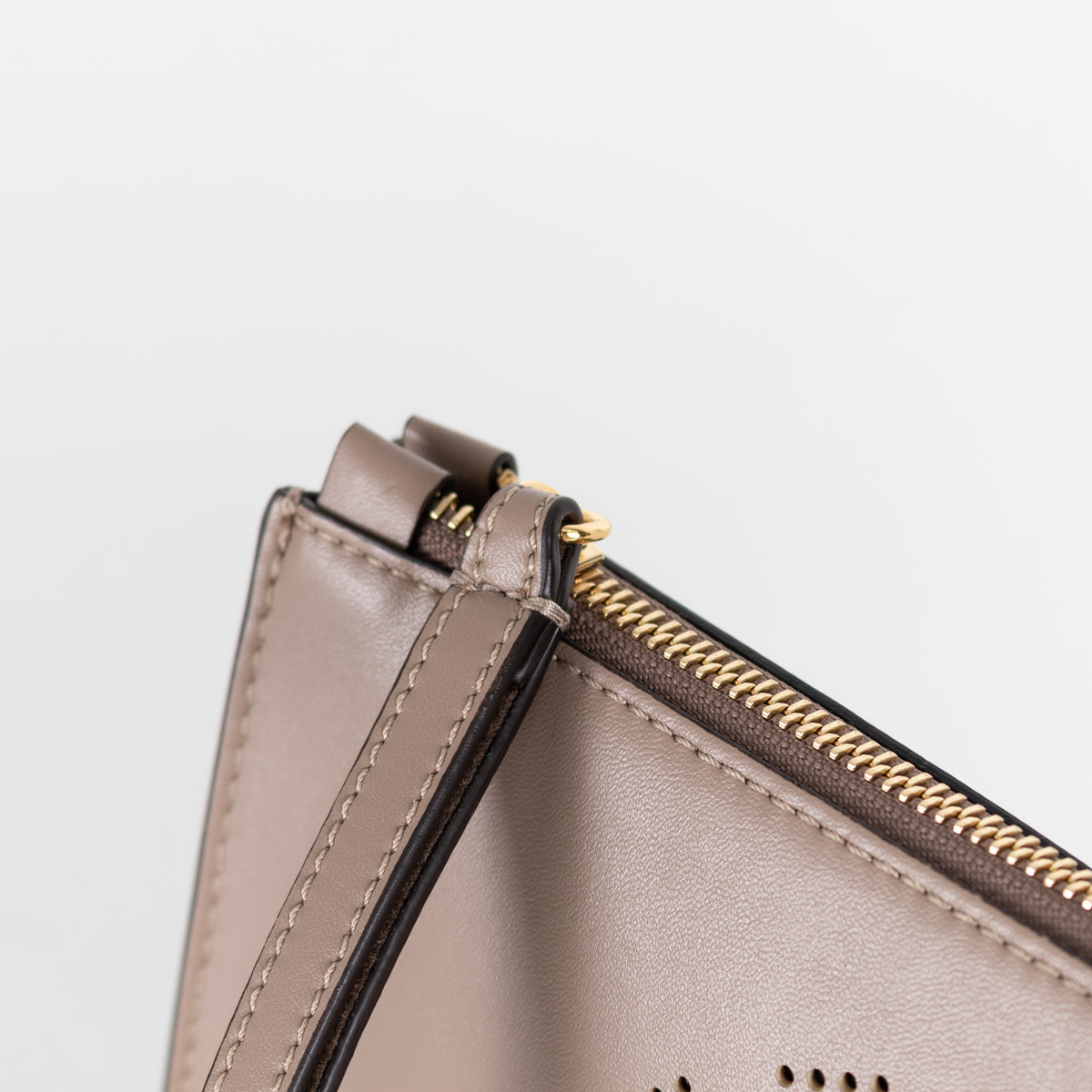 Stella McCartney Logo Taupe Vegan Leather Pouch