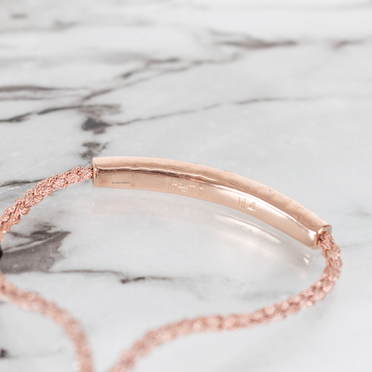 Monica Vinader Rose Gold Bar Friendship Bracelet