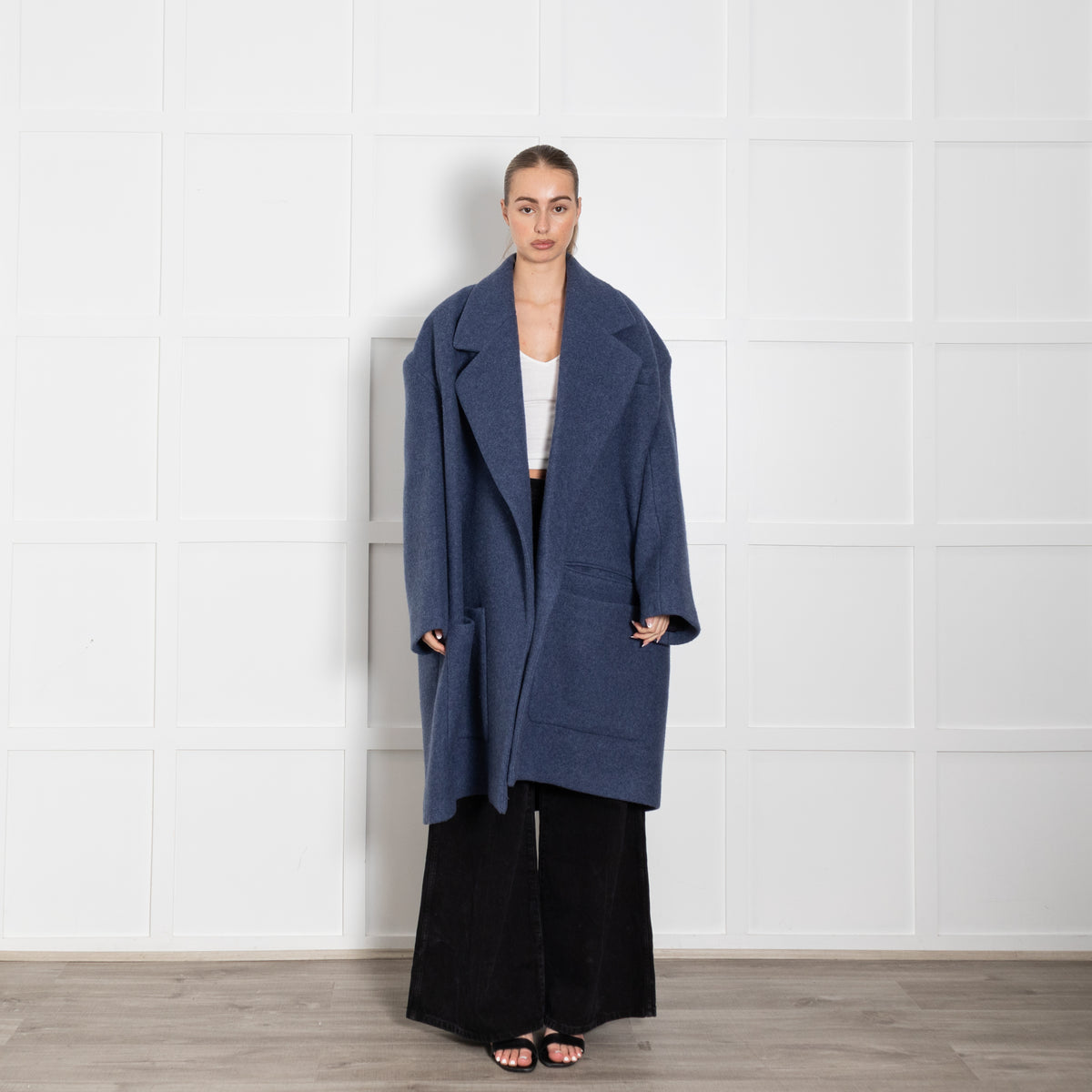 Raey Blue Oversized Coat