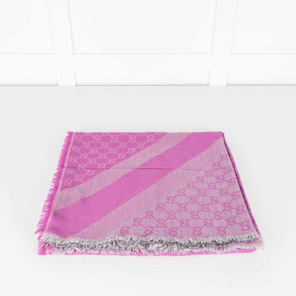 Gucci Dark Pink Square GG Scarf