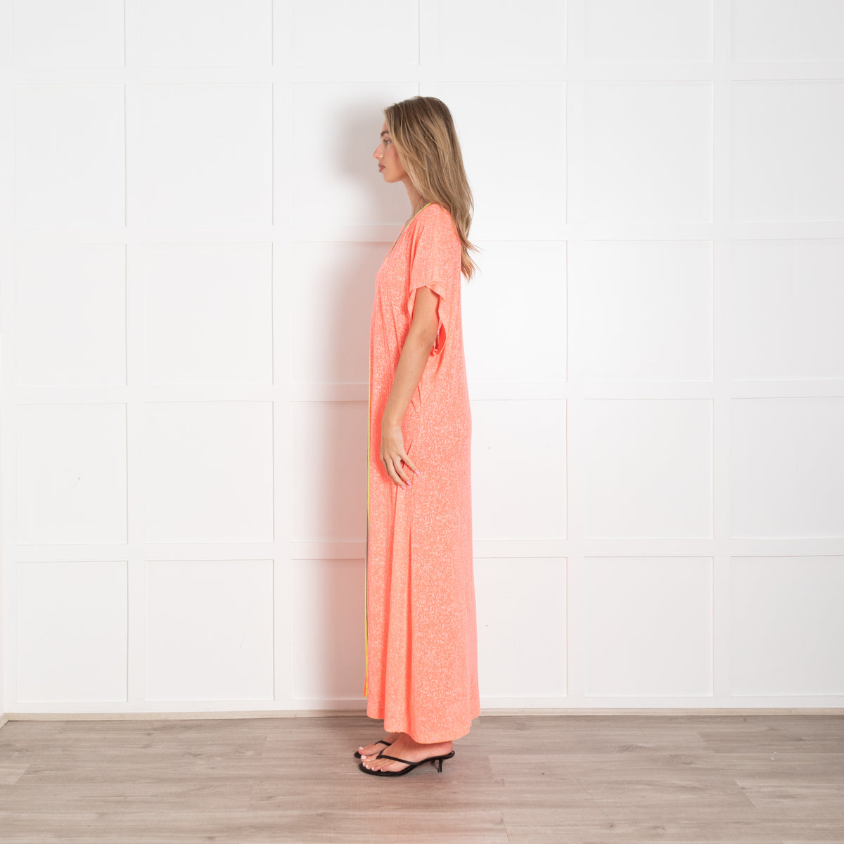 Pitusa Neon Orange V-Neck Long Sundress