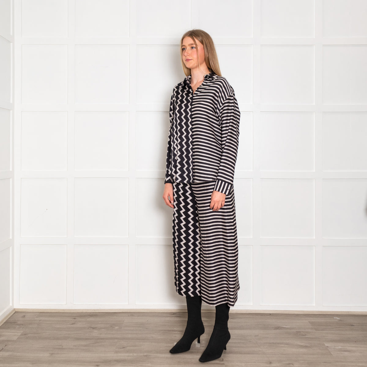 Stella McCartney Black and White Zig Zag Stripe Co-Ord