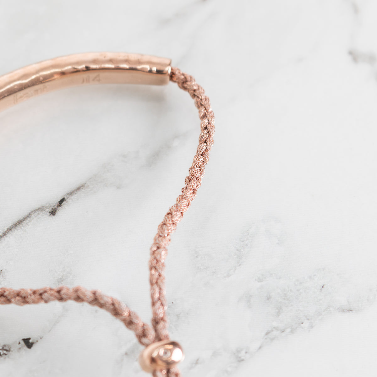 Monica Vinader Rose Gold Bar Friendship Bracelet