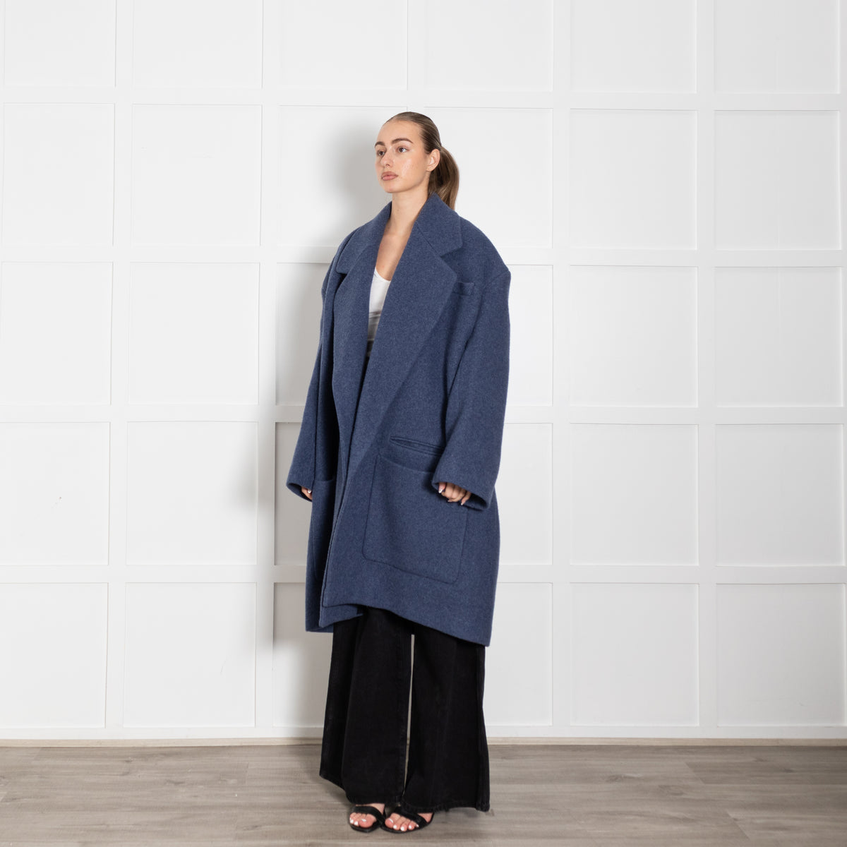 Raey Blue Oversized Coat