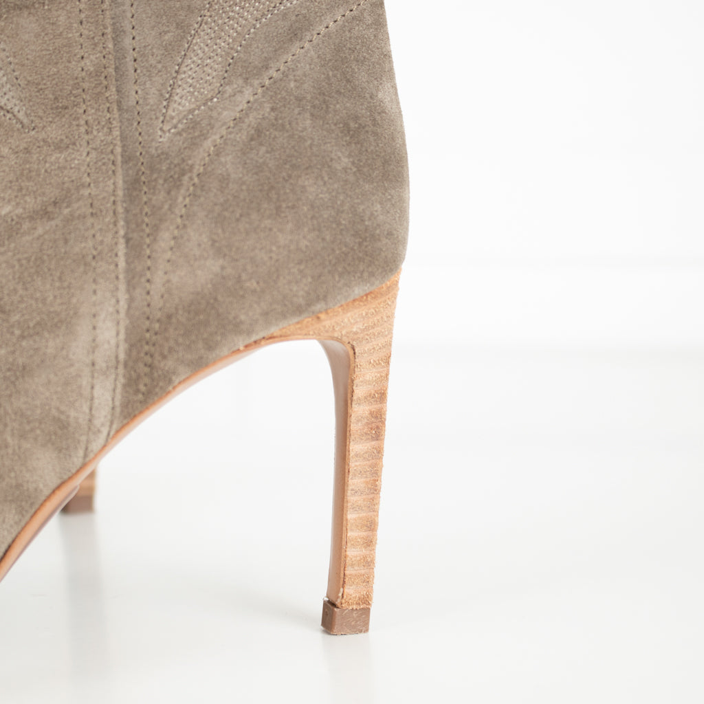 Ba&Sh Beige Suede Caitlin Heeled Ankle Boots