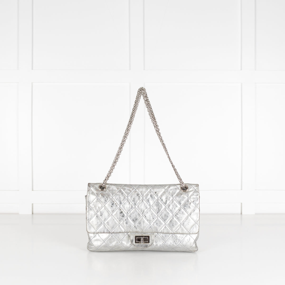 Chanel Silver Reissue 2.55 Leather Bag