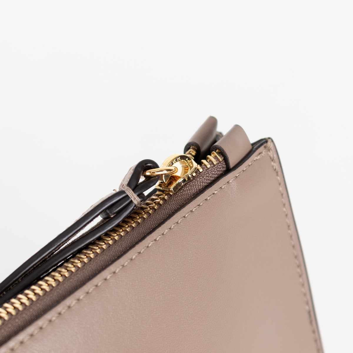 Stella McCartney Logo Taupe Vegan Leather Pouch