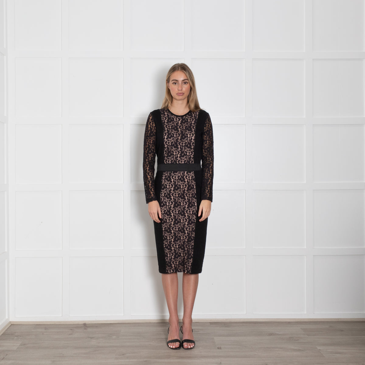 By Malene Birger Black Lace Long Sleeve Dress