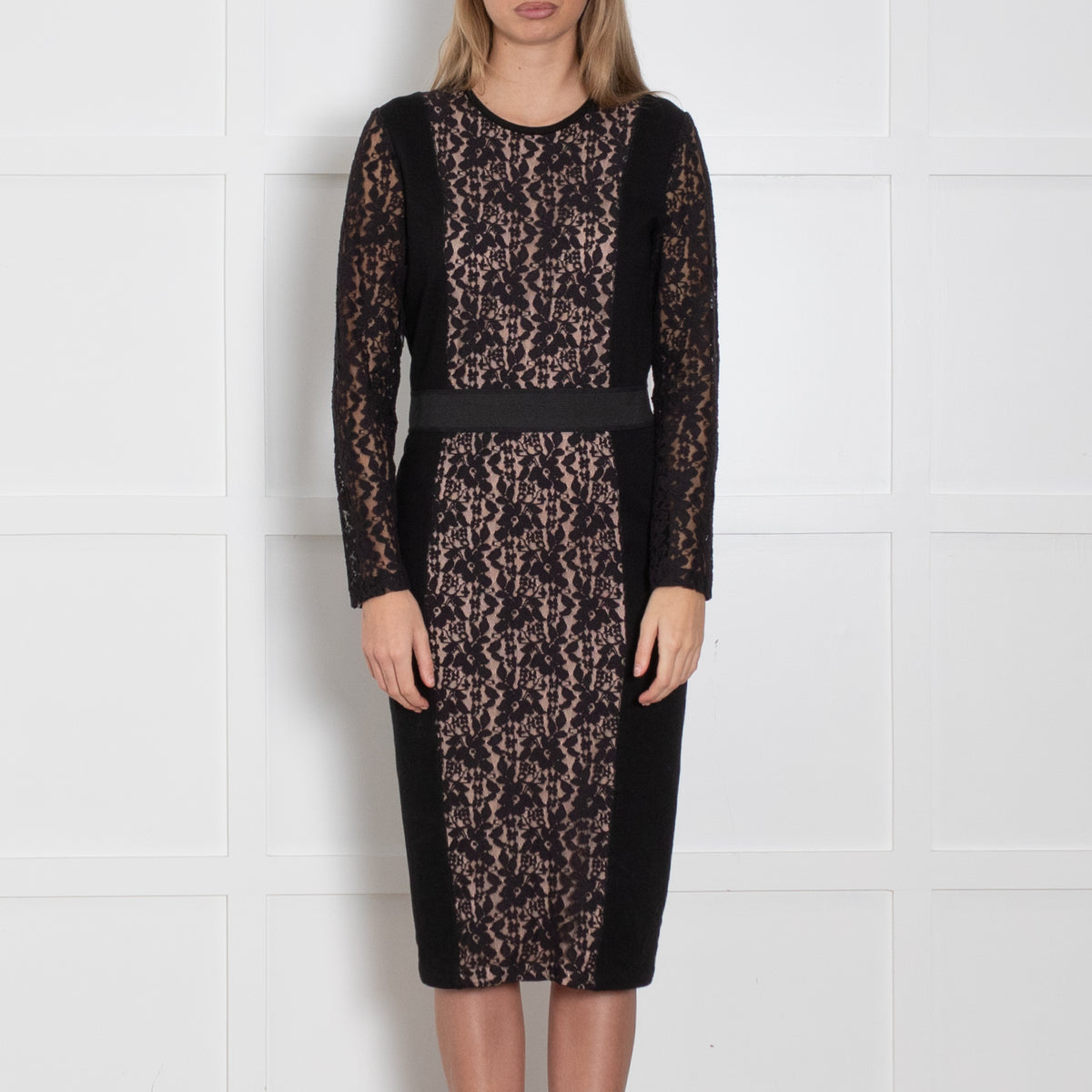 By Malene Birger Black Lace Long Sleeve Dress