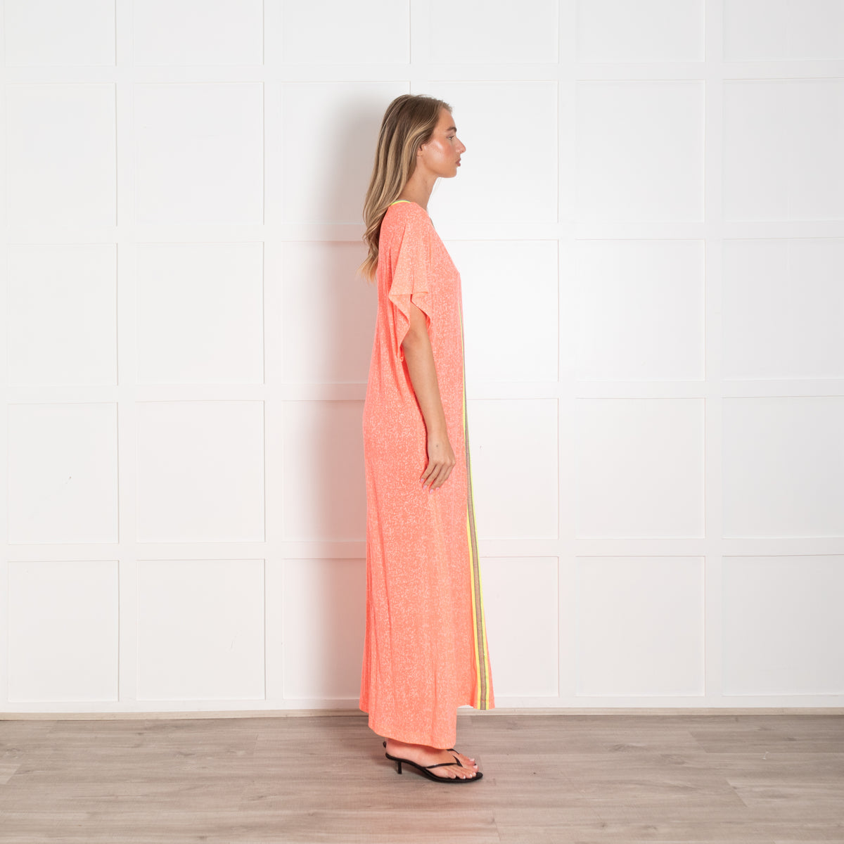 Pitusa Neon Orange V-Neck Long Sundress