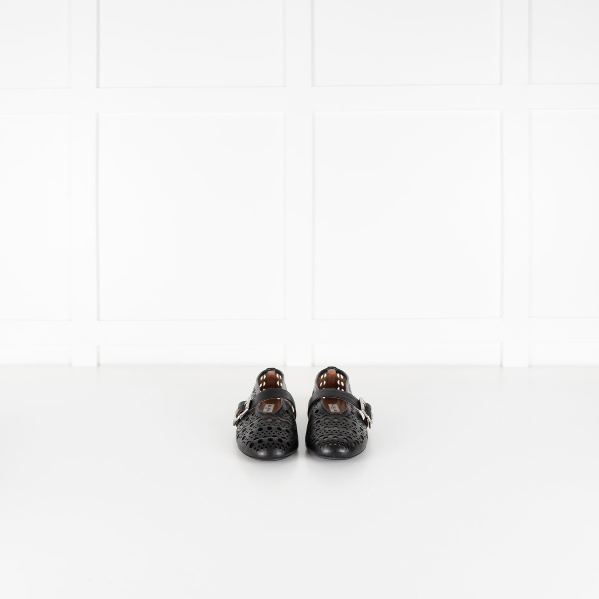 Alaia Black Vienne Cut Out Lambskin Ballerina Shoes