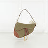 Christian Dior Khaki Canvas Saddle Bag