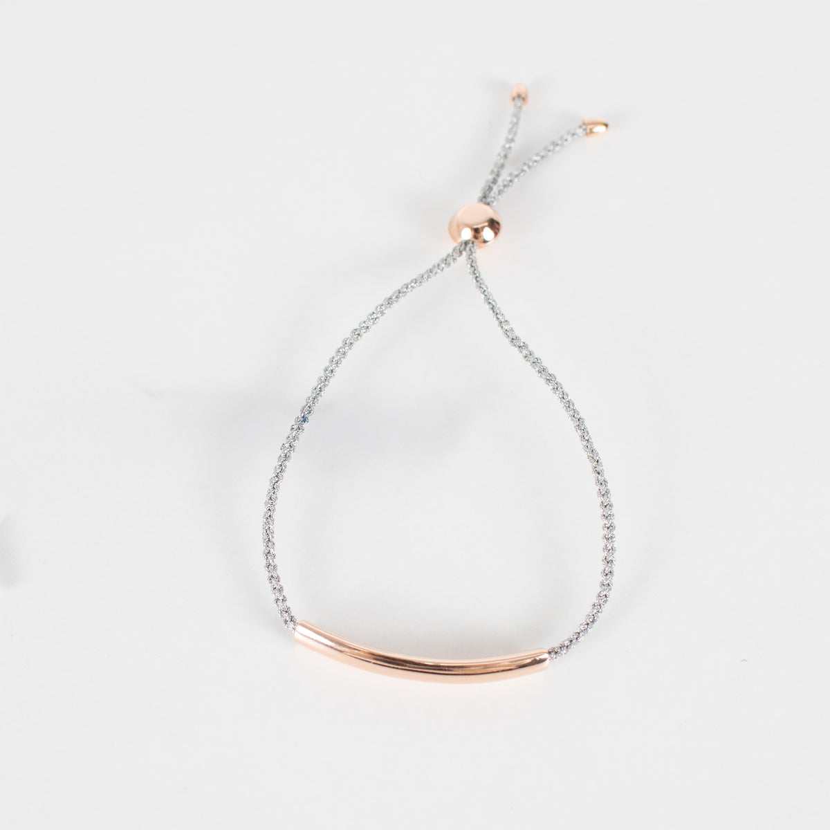 Monica Vinader Silver Braided Rose Gold Bracelet
