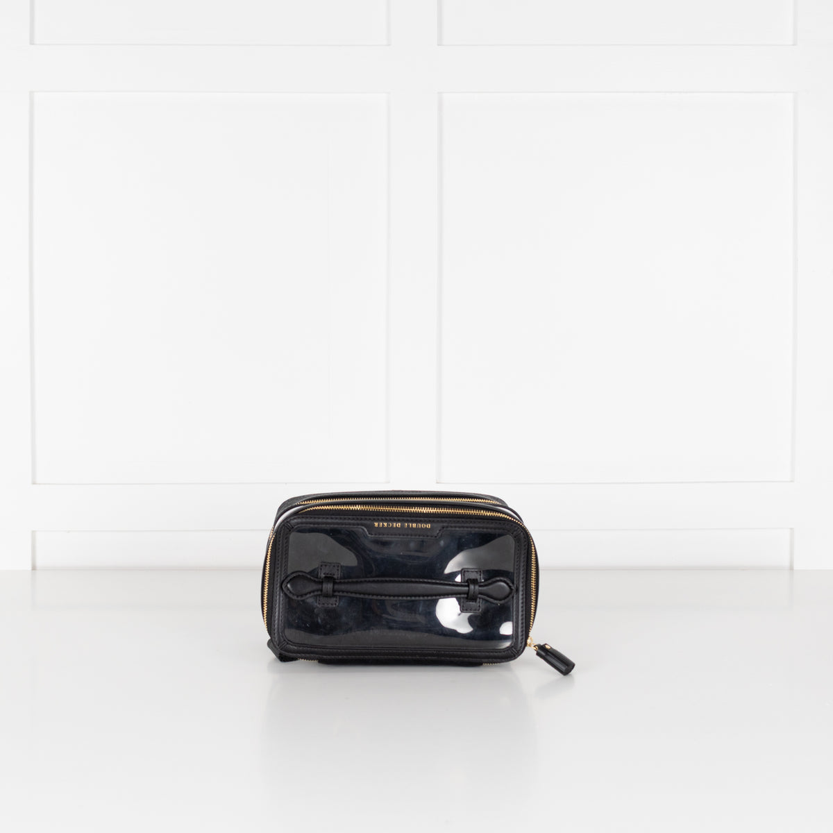 Anya Hindmarch Black Double Decker Makeup Bag