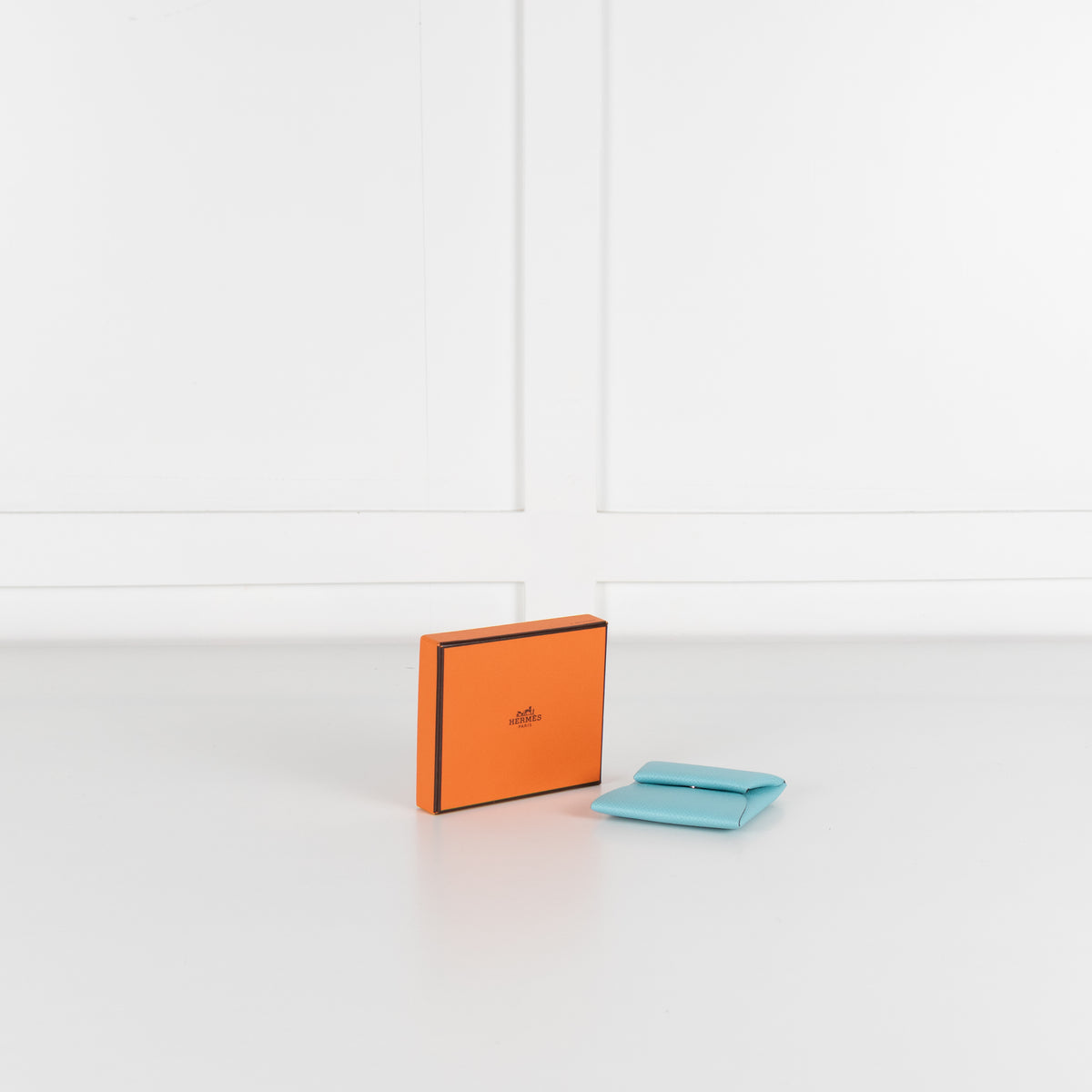 Hermes Turquoise Leather Bastia Coin Purse