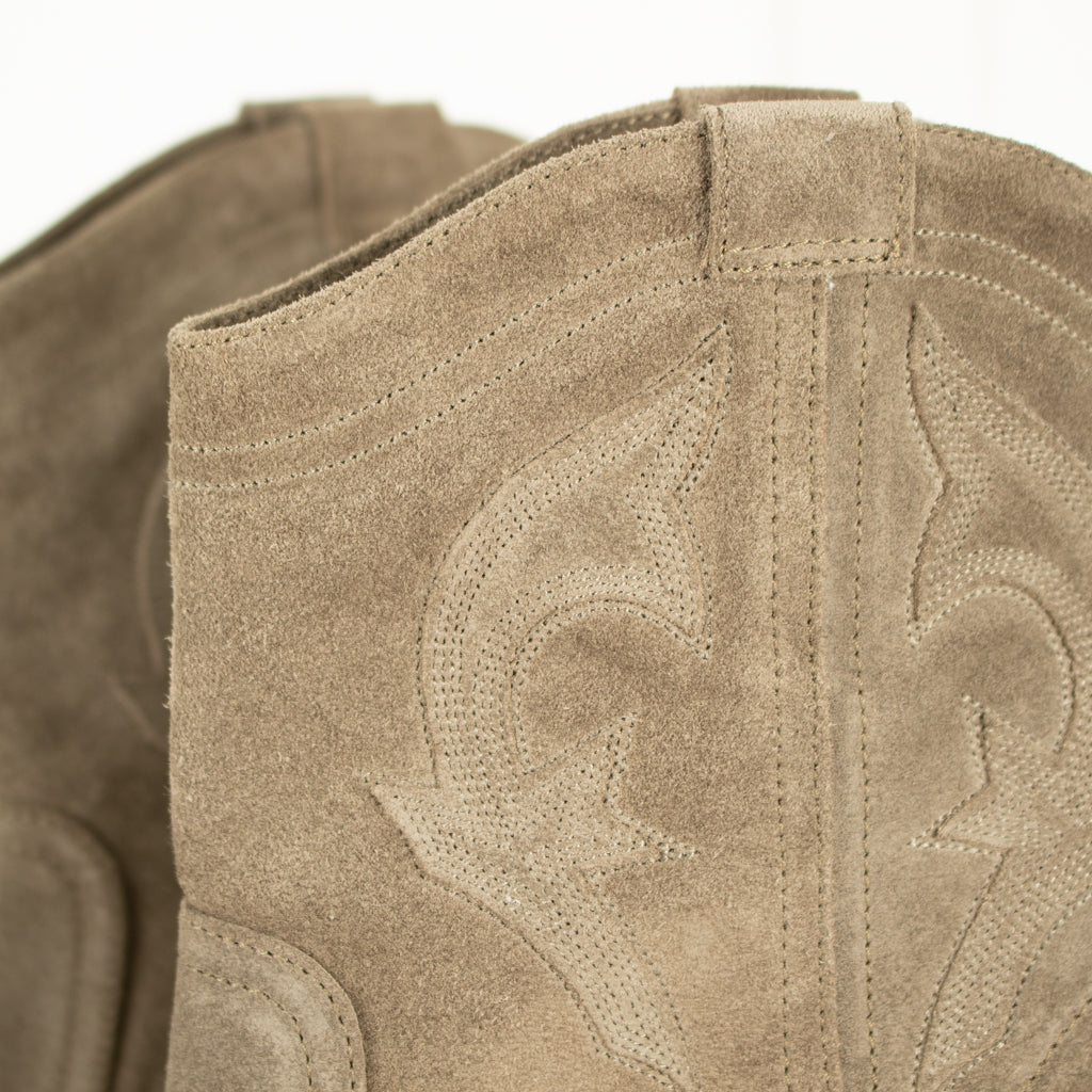 Ba&Sh Beige Suede Caitlin Heeled Ankle Boots