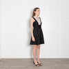 Sandro Black Jacquard White Trim Sleeveless Dress