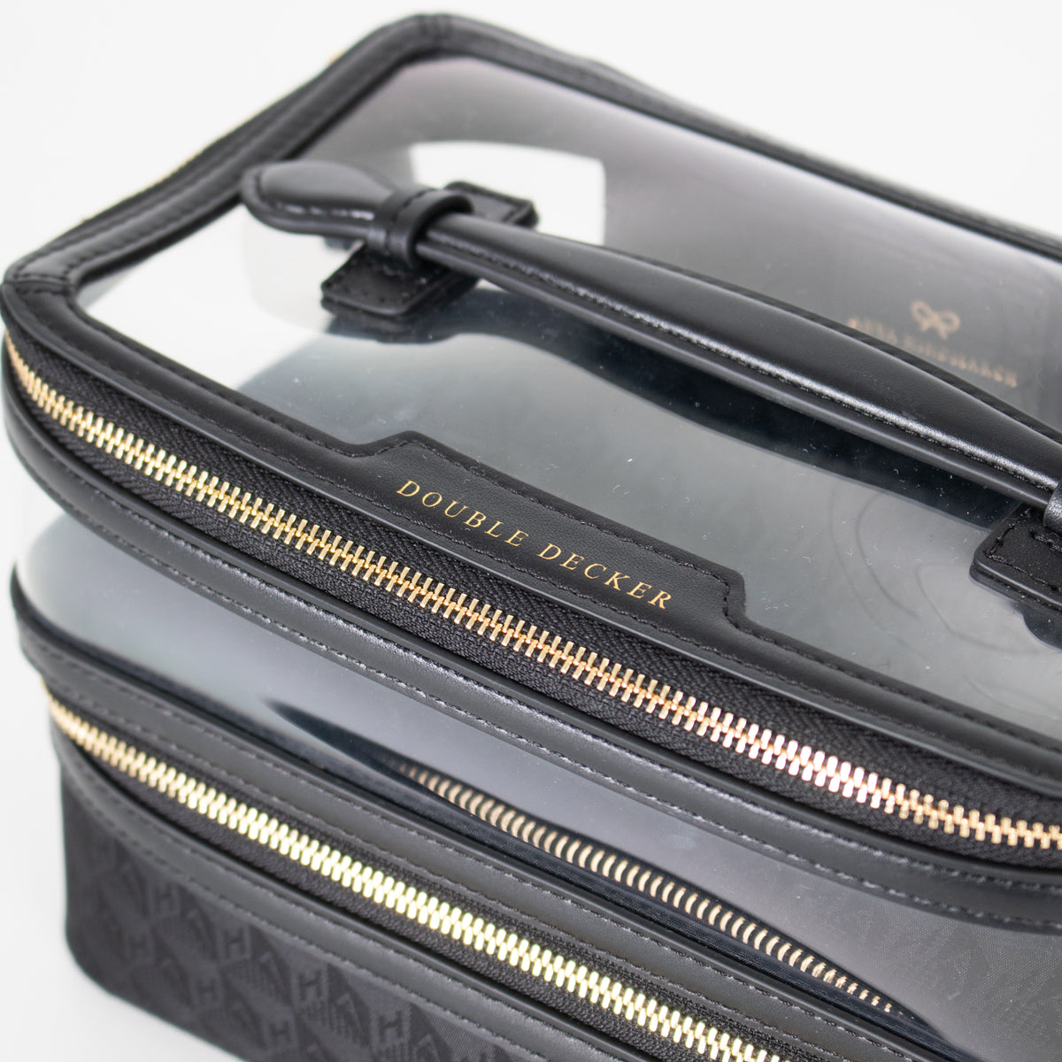 Anya Hindmarch Black Double Decker Makeup Bag