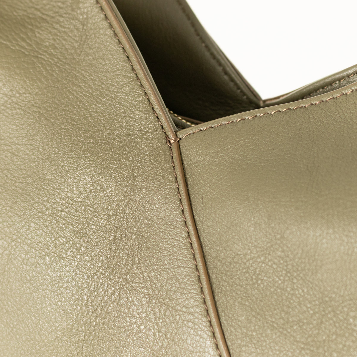 Lancel Khaki Zip Hobo Bag