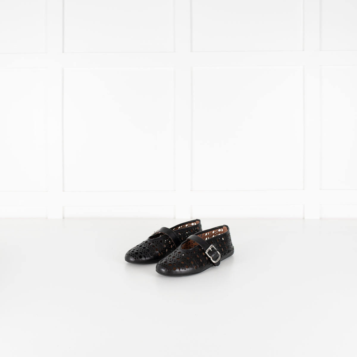 Alaia Black Vienne Cut Out Lambskin Ballerina Shoes