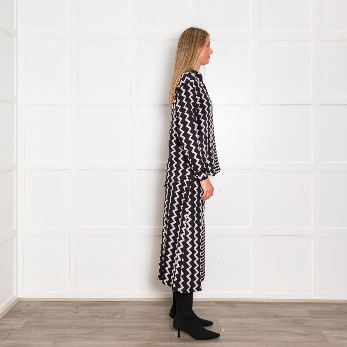 Stella McCartney Black and White Zig Zag Stripe Co-Ord