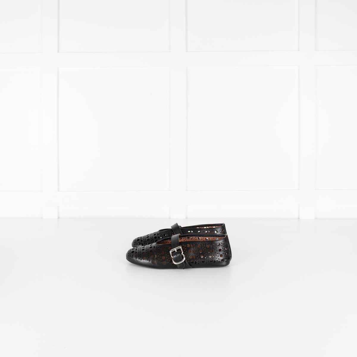 Alaia Black Vienne Cut Out Lambskin Ballerina Shoes