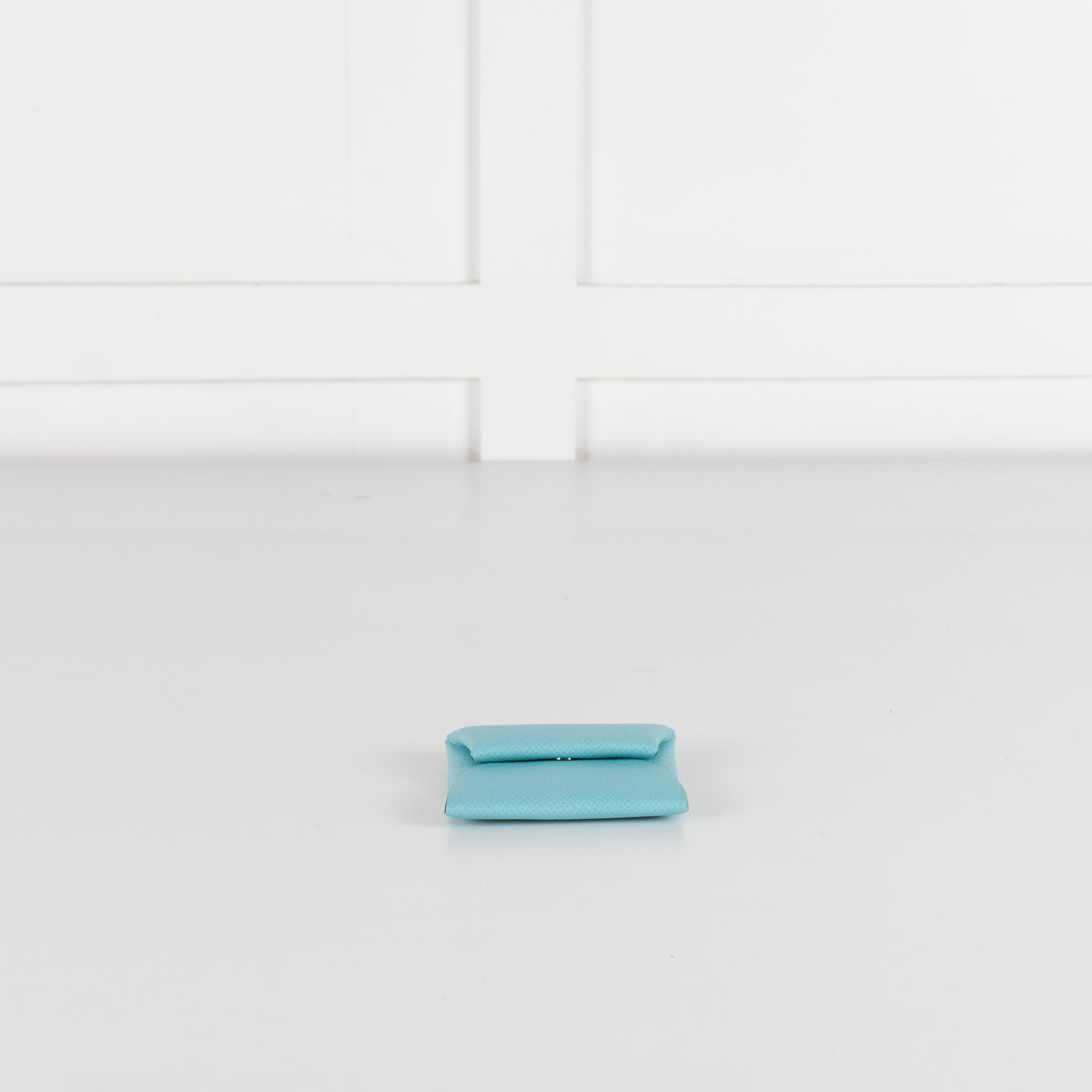 Hermes Turquoise Leather Bastia Coin Purse