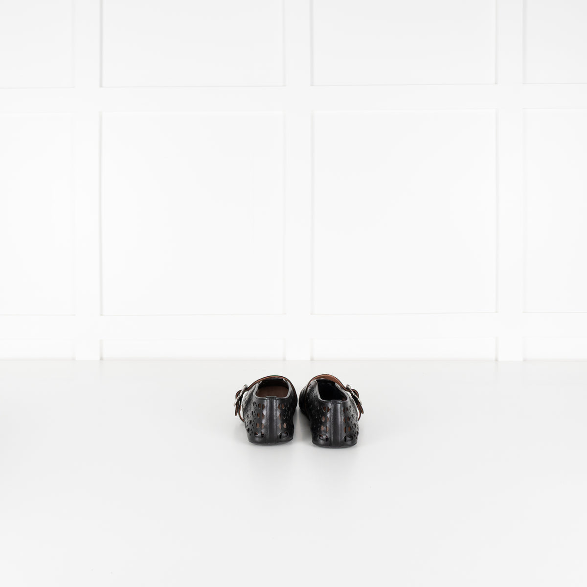 Alaia Black Vienne Cut Out Lambskin Ballerina Shoes