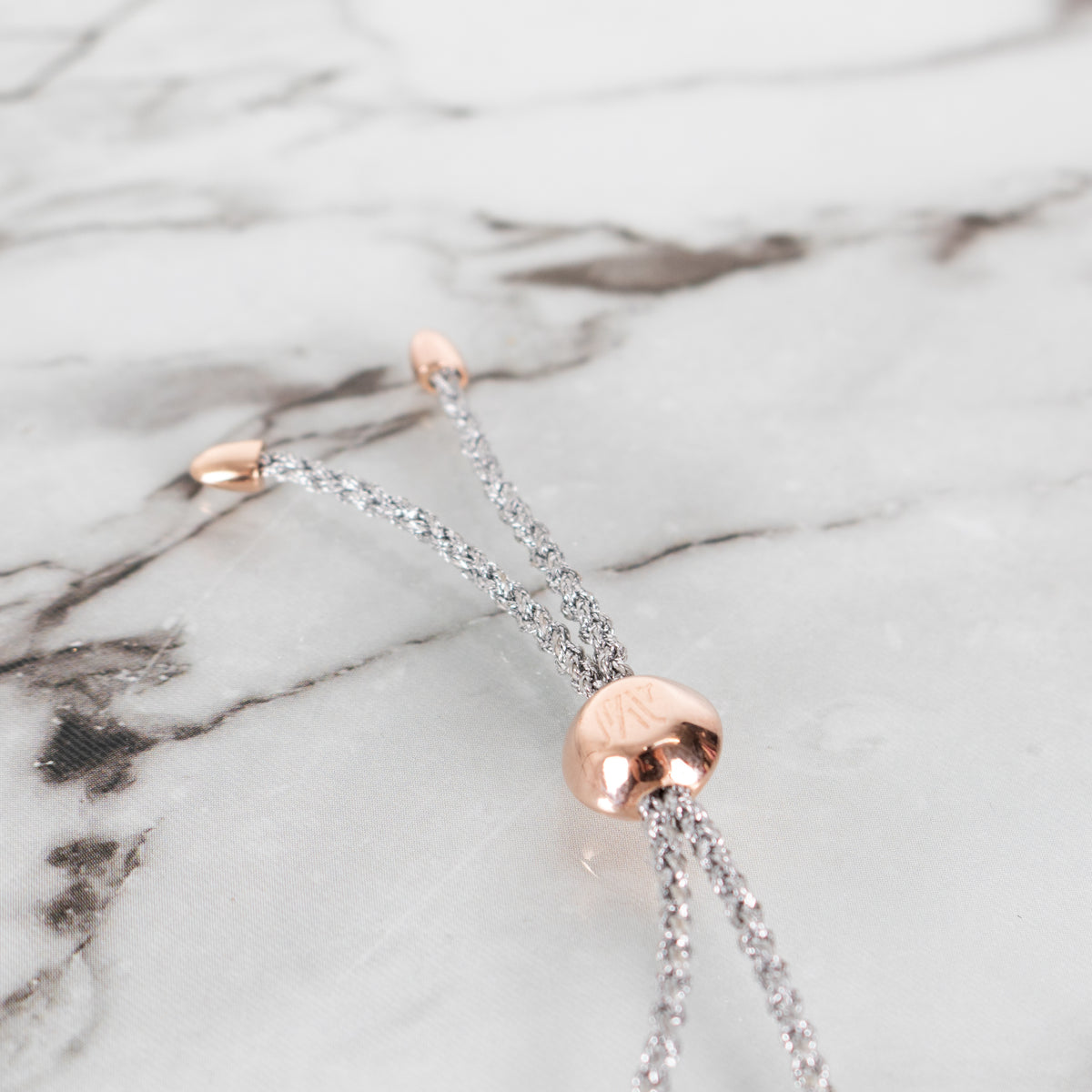 Monica Vinader Silver Braided Rose Gold Bracelet