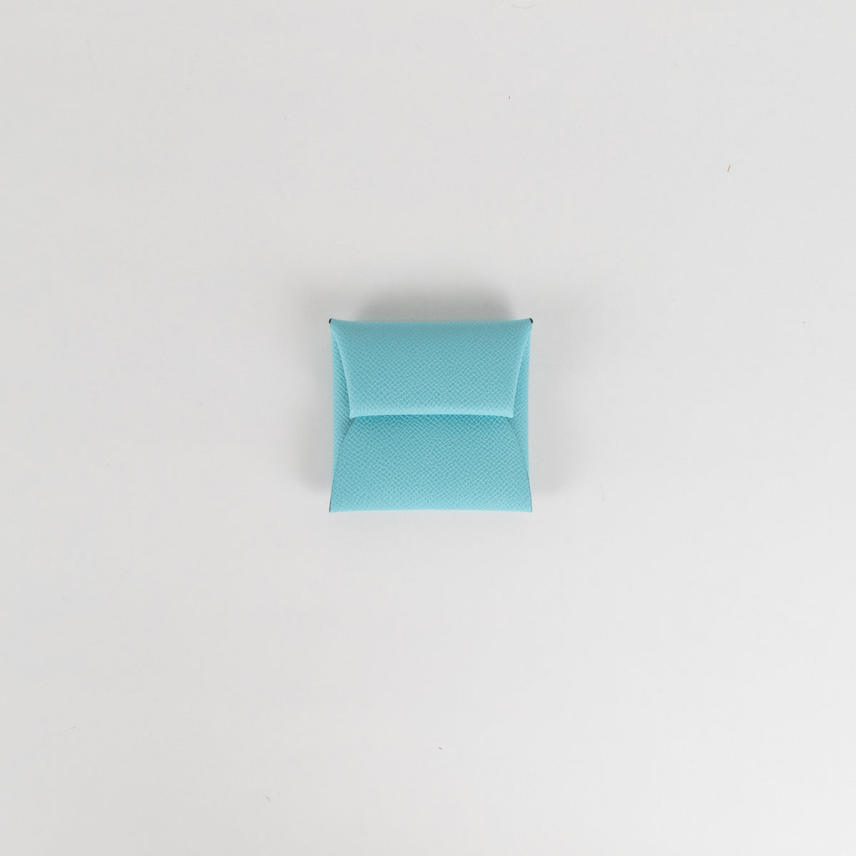 Hermes Turquoise Leather Bastia Coin Purse
