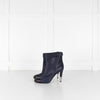 Chanel Blue and Black Toe Cap Ankle Boots