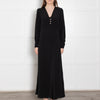 McQ Black Diamante Button Detail Maxi Dress