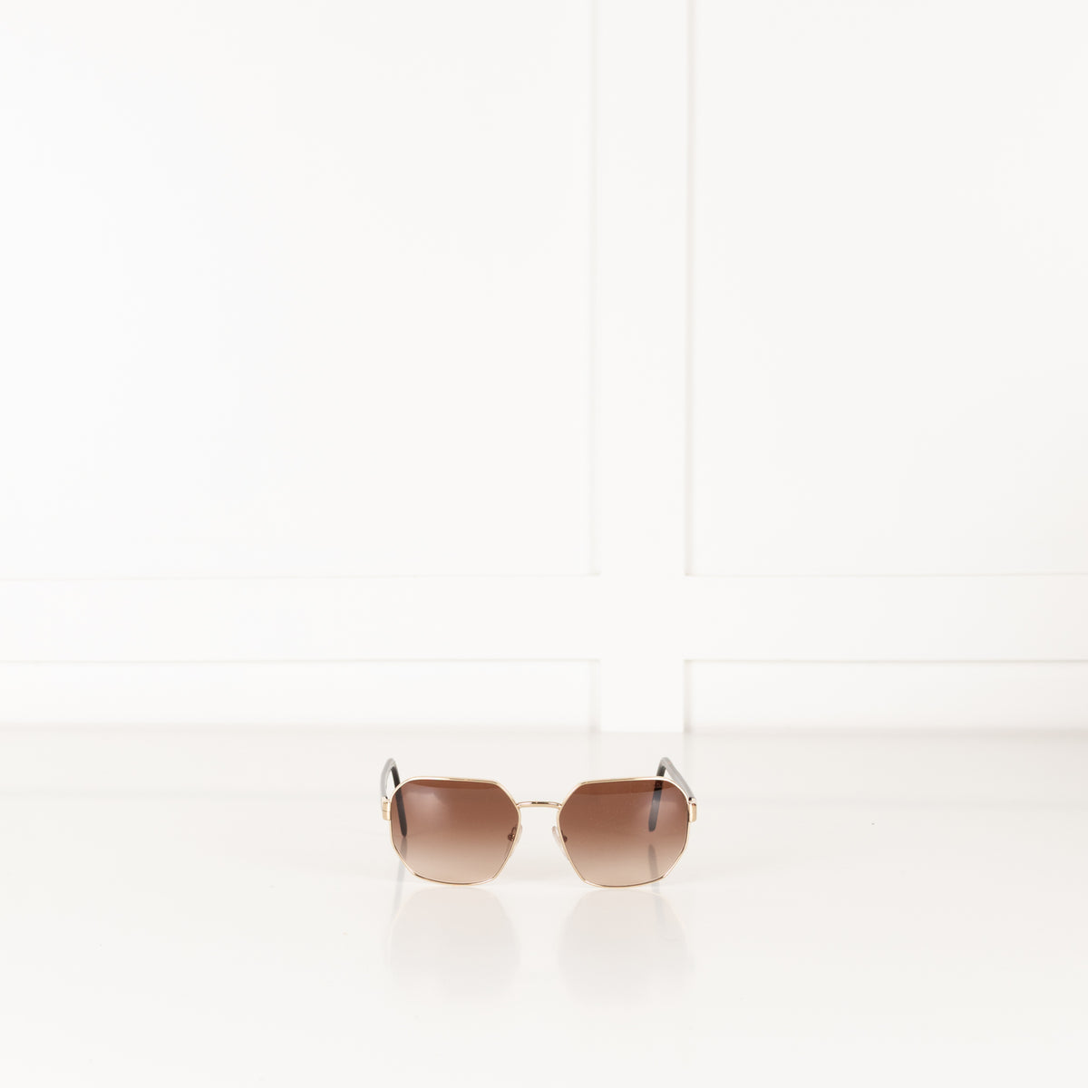 Prada Gold Frame & Brown Lens Sunglasses