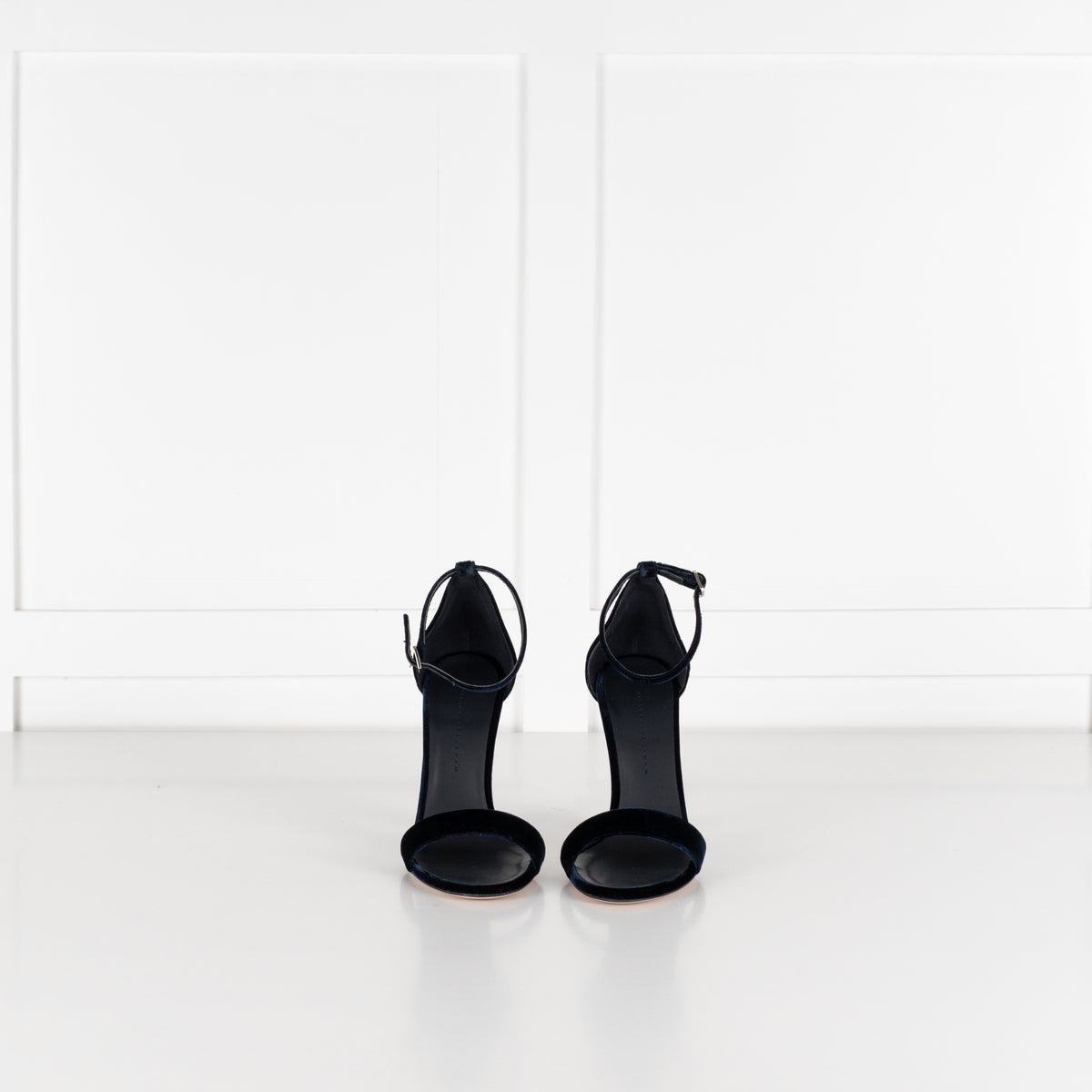 Victoria Beckham Navy Velvet Heeled Sandals