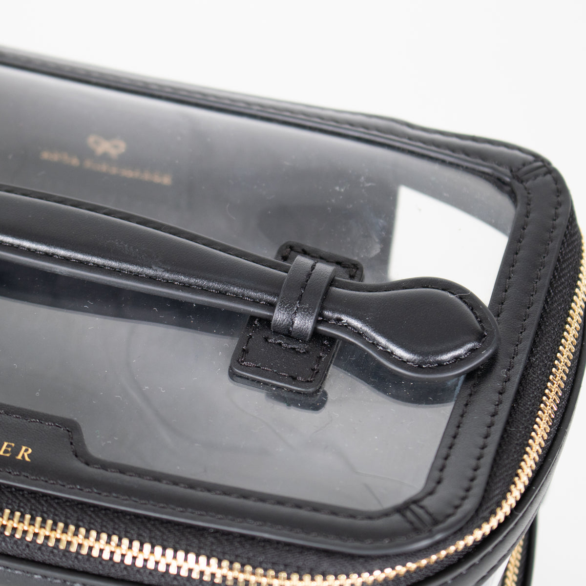 Anya Hindmarch Black Double Decker Makeup Bag