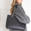 Chanel Black Caviar GST with Silver Hardware