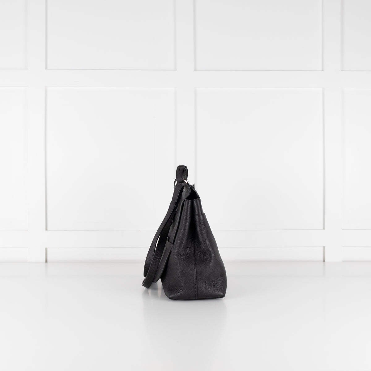 The Row Black Grained Leather Hunting Bag