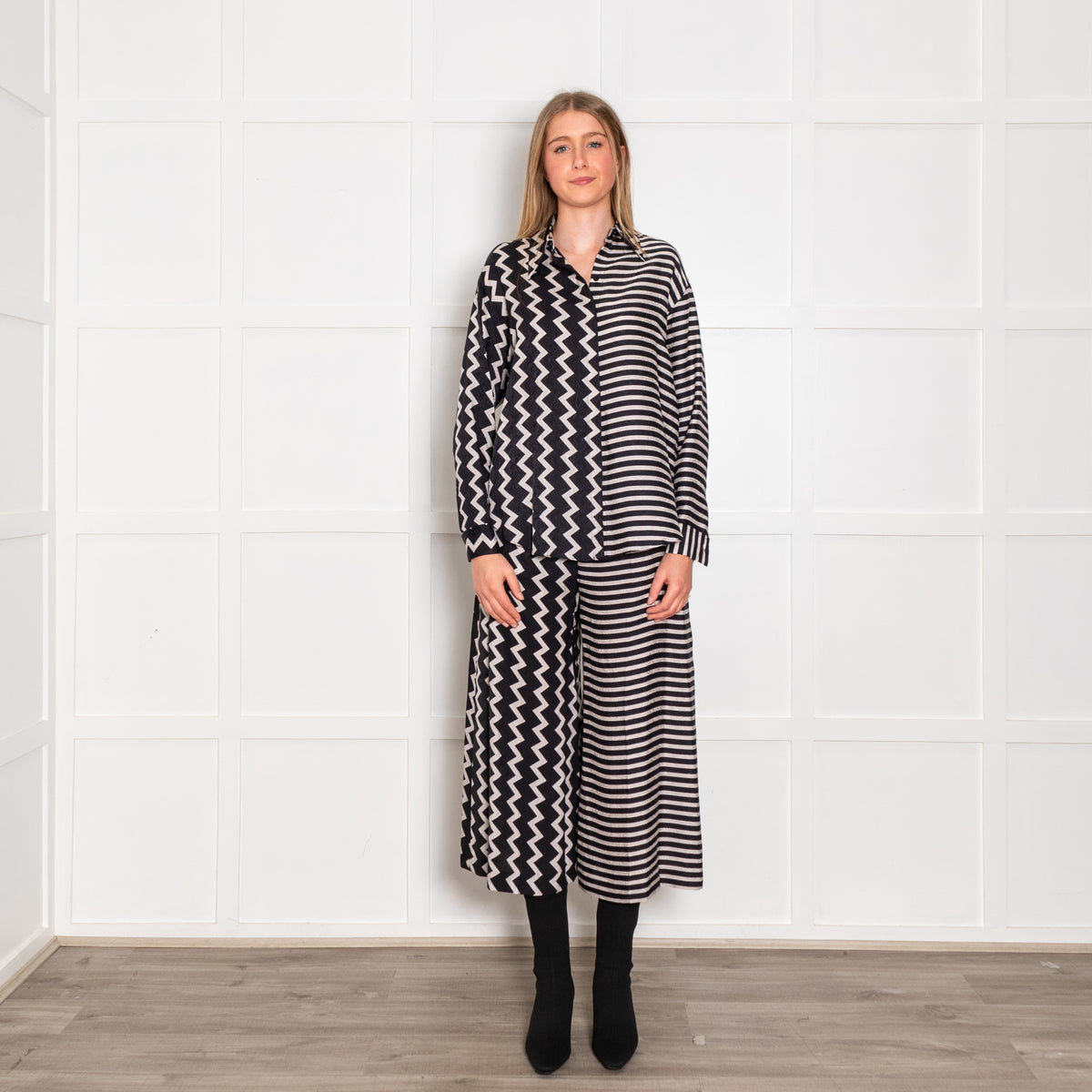 Stella McCartney Black and White Zig Zag Stripe Co-Ord