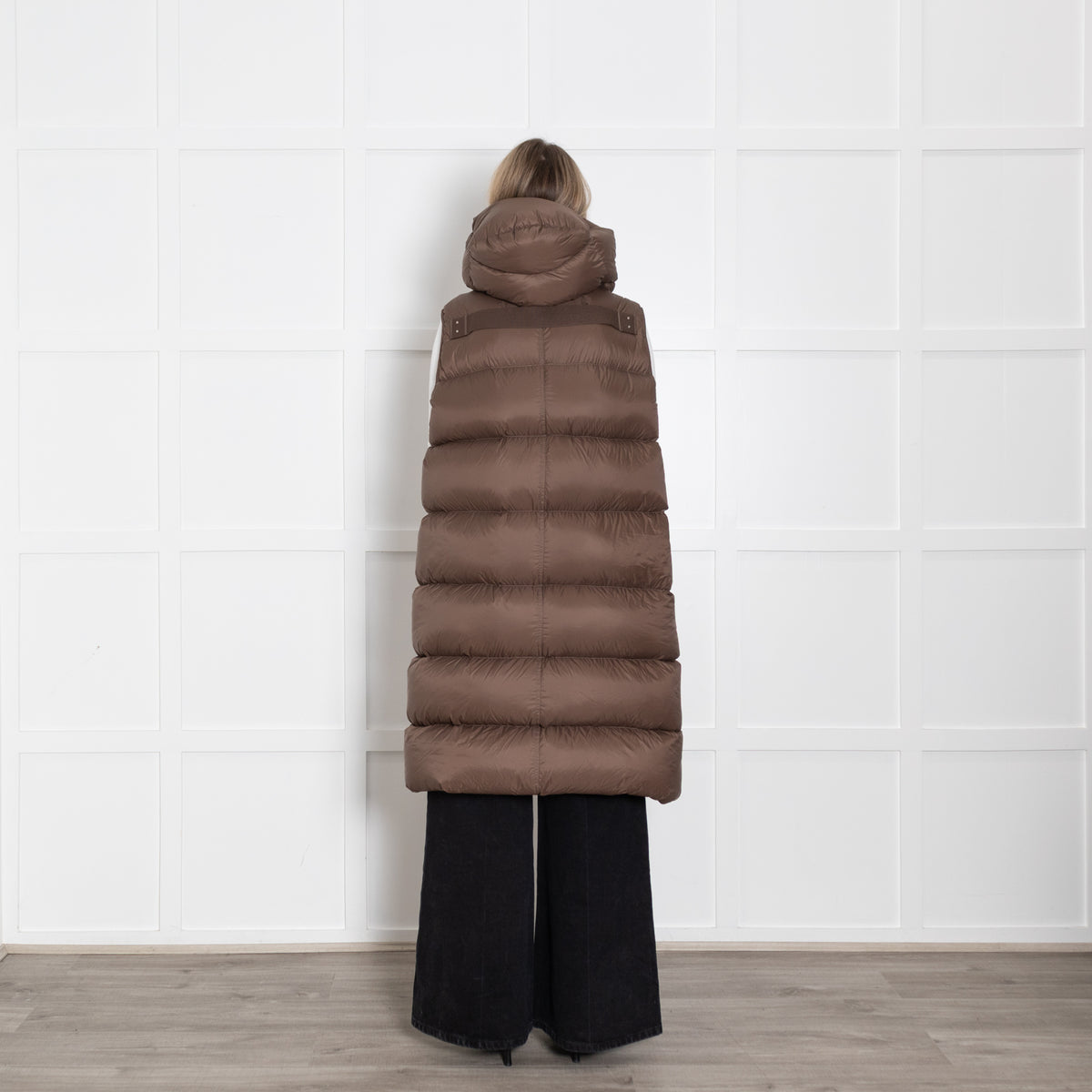 Rick Owens Brown Sleeveless Puffer Coat