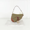 Christian Dior Khaki Canvas Saddle Bag