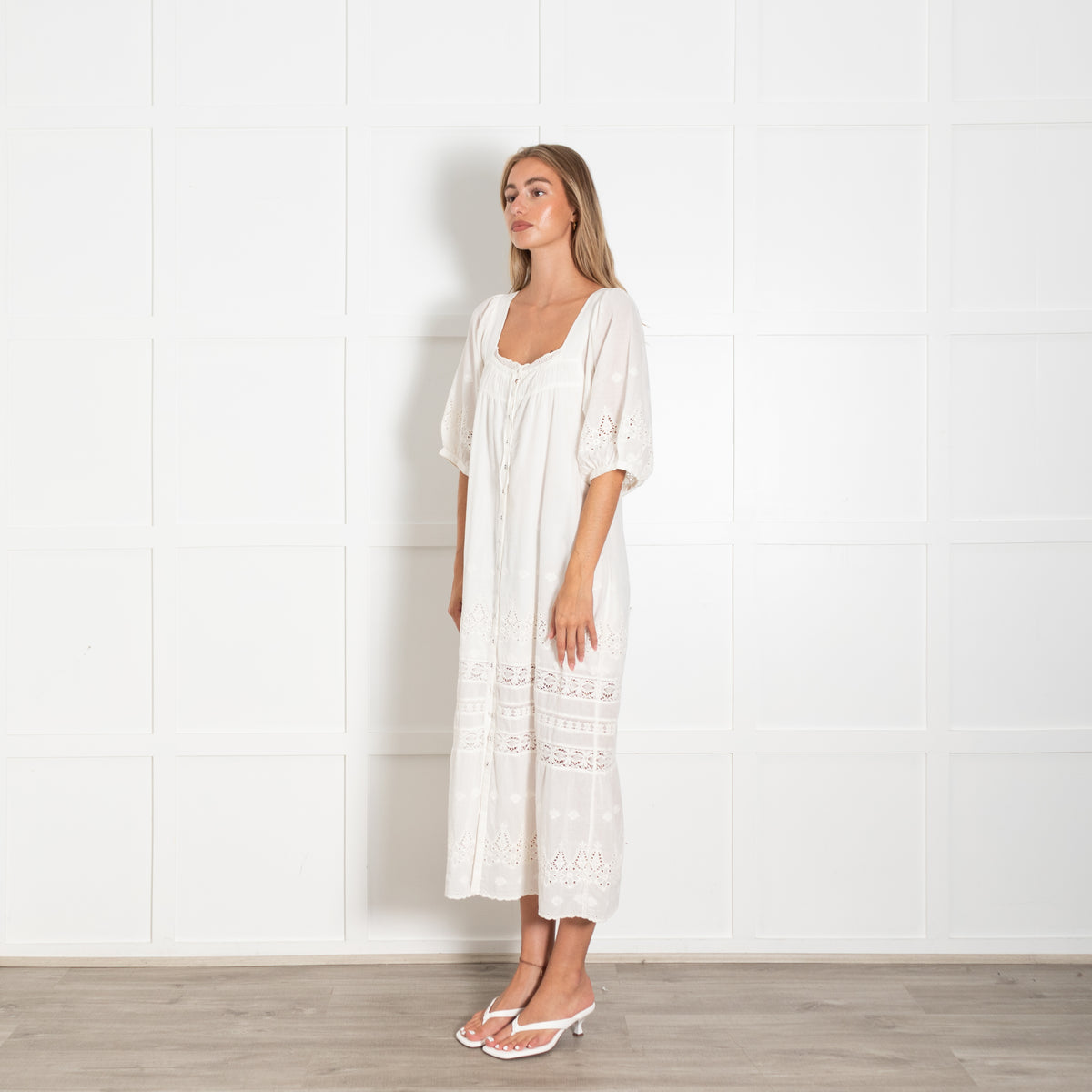 Spell Maiden Cream Lace Midi Dress