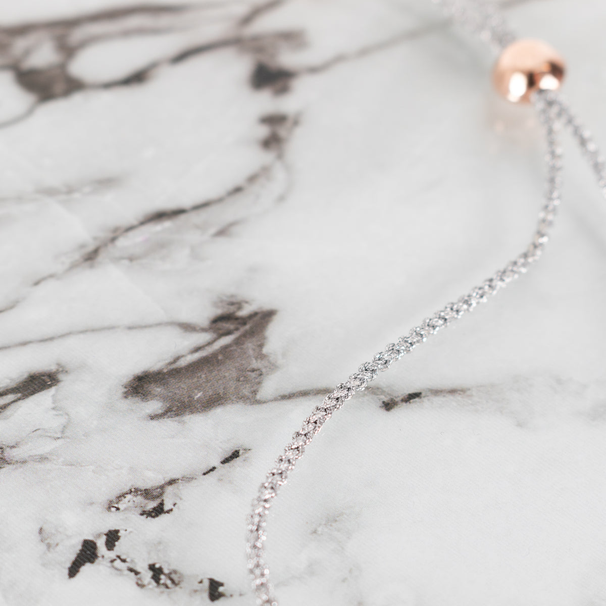 Monica Vinader Silver Braided Rose Gold Bracelet