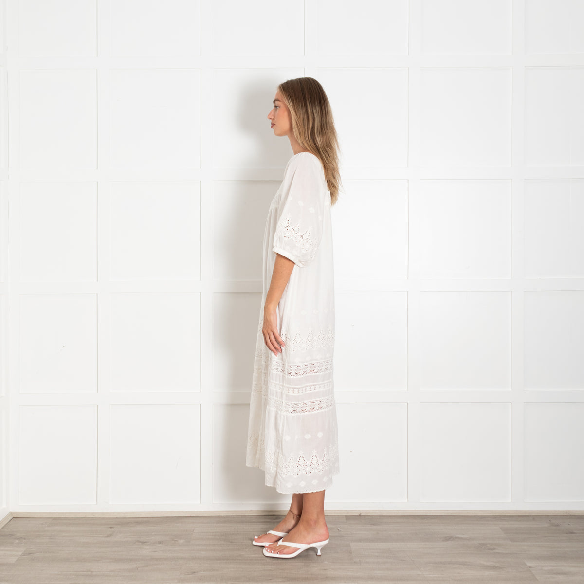 Spell Maiden Cream Lace Midi Dress