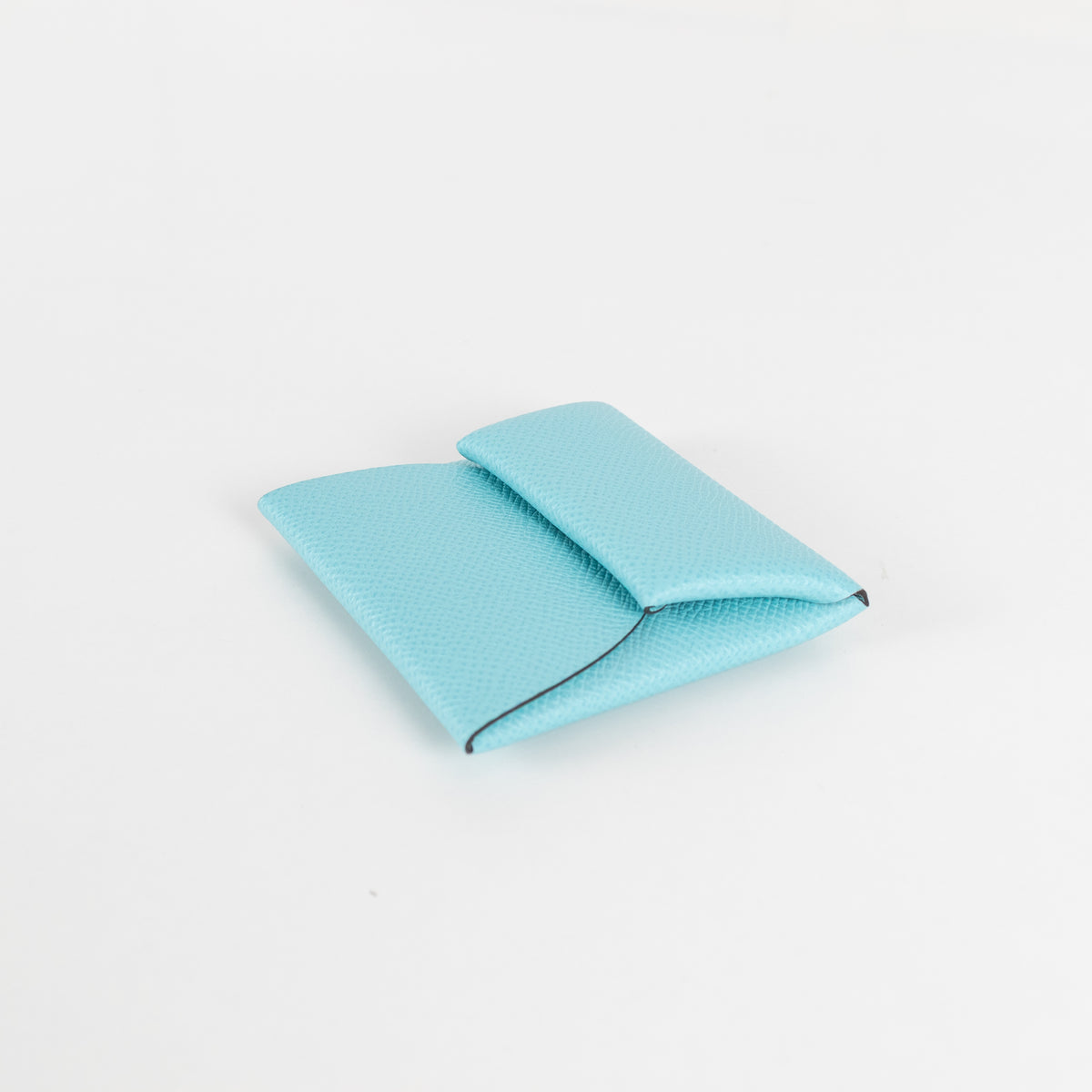 Hermes Turquoise Leather Bastia Coin Purse
