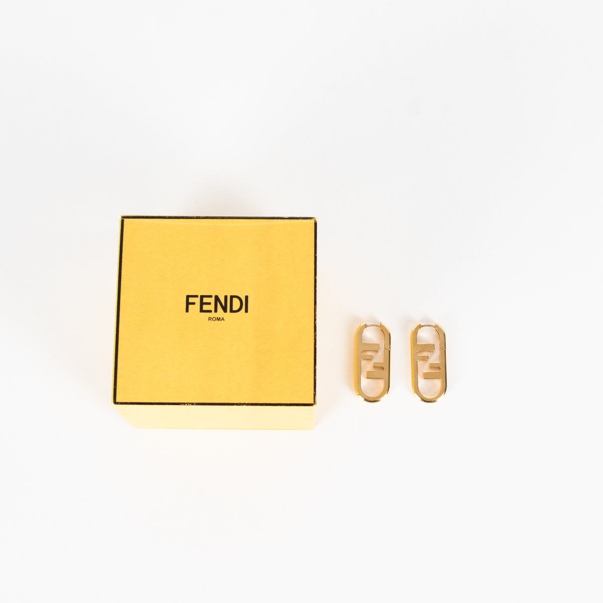 Fendi Gold F Lock Earrings