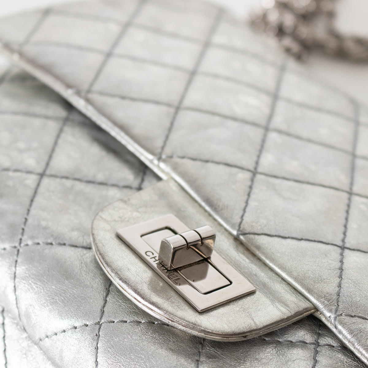 Chanel Silver Reissue 2.55 Leather Bag