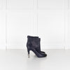 Chanel Blue and Black Toe Cap Ankle Boots