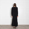 McQ Black Diamante Button Detail Maxi Dress