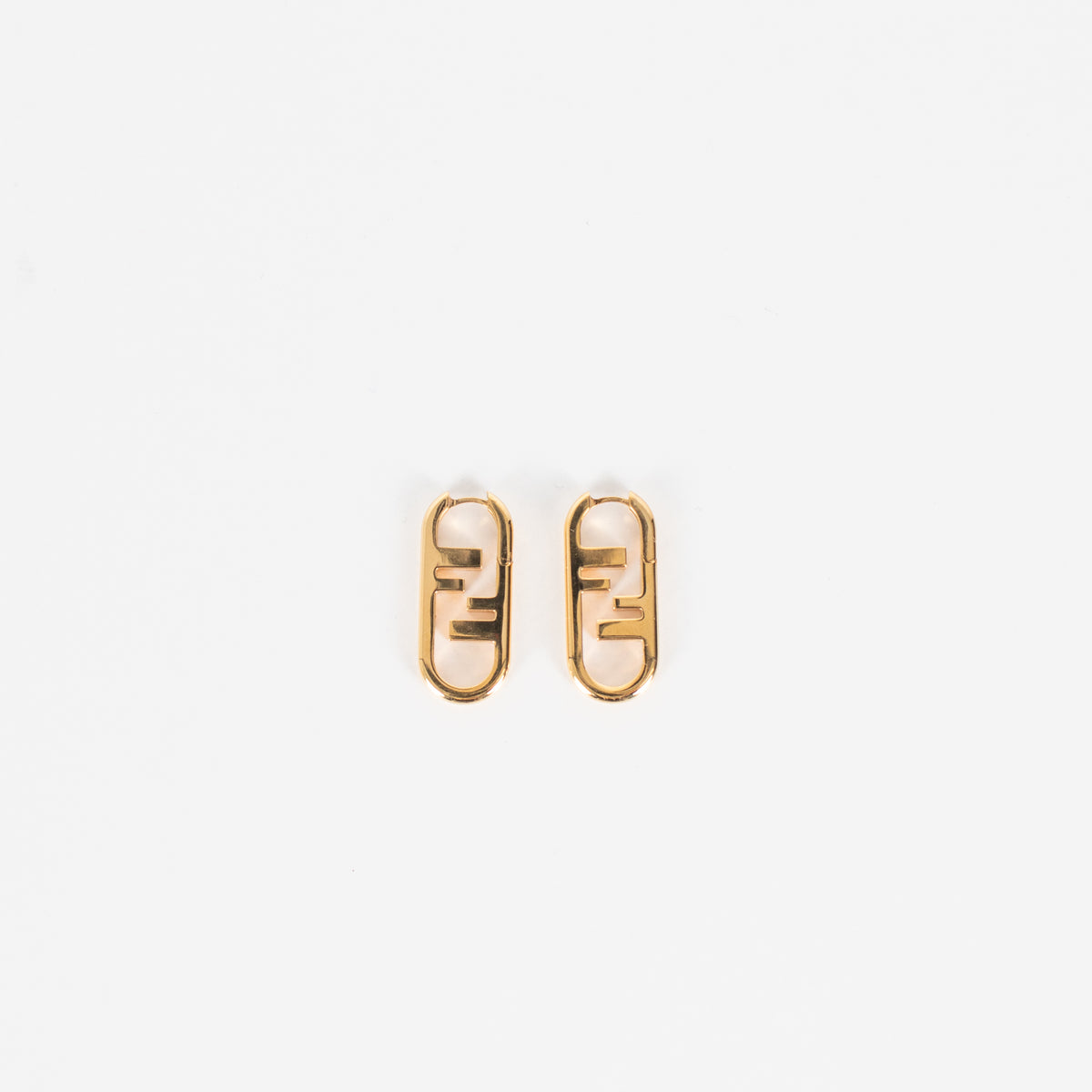 Fendi Gold F Lock Earrings