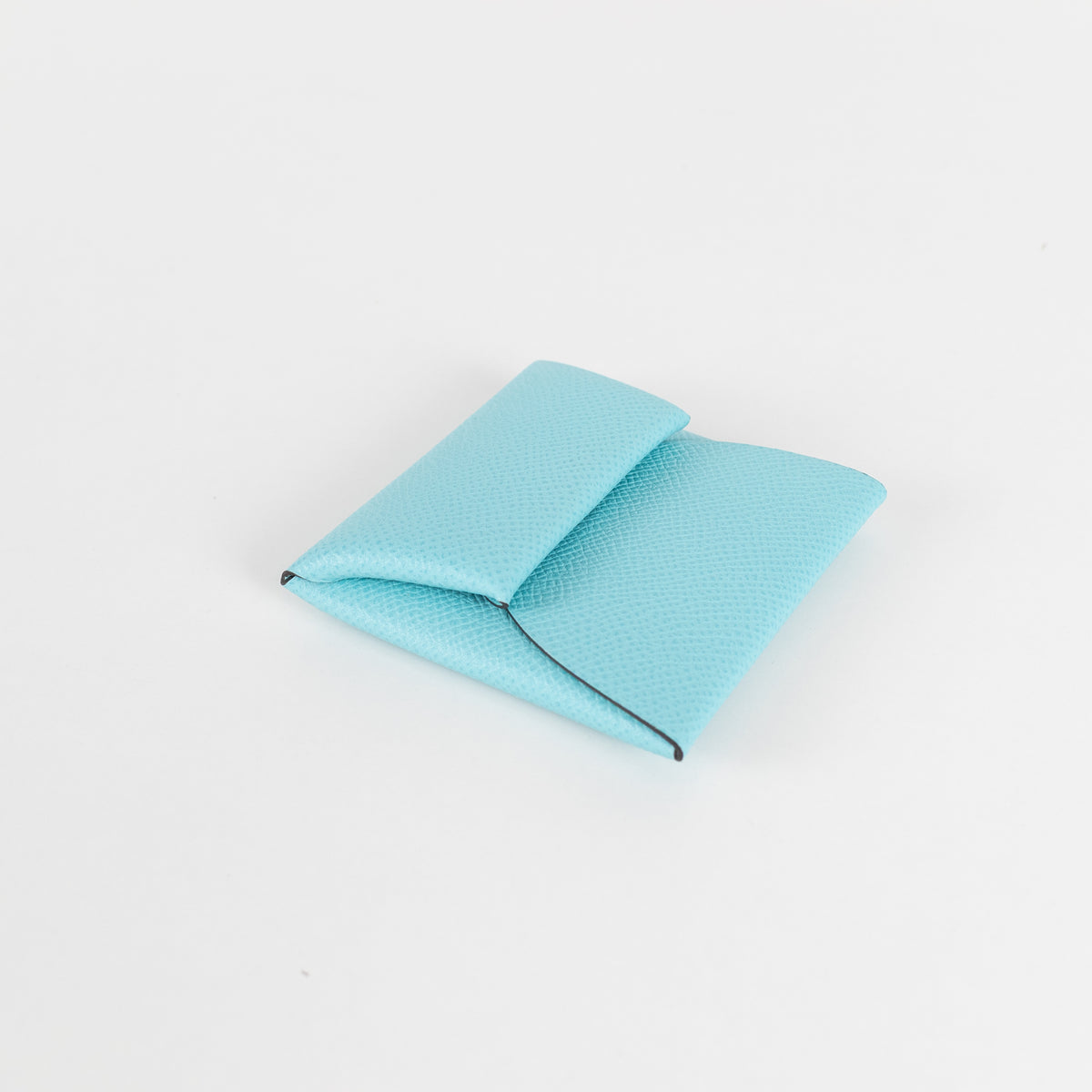 Hermes Turquoise Leather Bastia Coin Purse
